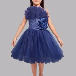 Pink Chick Girls Ruffled Tulle Net Fit & Flare Midi Dress-image-92