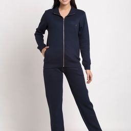 Kanvin Women Navy Blue Quilted Winter Wear Night suit-image-64