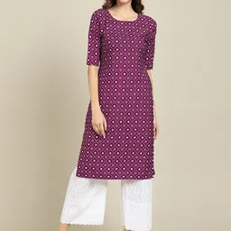 7Threads Women Pack Of 6 Ethnic Motifs Printed Crepe Kurta-image-33