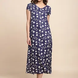Van Heusen Floral Printed V-Neck Midi Nightdress-image-53
