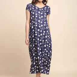 Van Heusen Floral Printed V-Neck Midi Nightdress-image-47