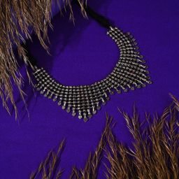 SOHI Grey & Black Silver-Plated Choker Necklace-image-64