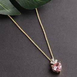 DressBerry Pink Brass Gold-Plated Open Necklace-image-16