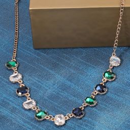 AMI Gold-Plated Stone Studded Necklace-81