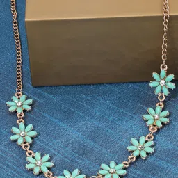 AMI Gold-Plated Floral Necklace-image-34