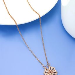 PRIVIU Rose Gold-Plated Heart Shaped Necklace-image-24
