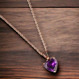 DressBerry Rose Gold & Violet Brass Rose Gold-Plated Necklace-image-1