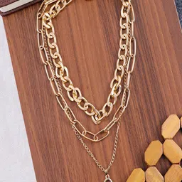UNIVERSITY TRENDZ Gold-Plated Layered Necklace-17