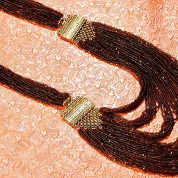 Bamboo Tree Jewels Brown & Gold-Toned Afghan Necklace-picture-45