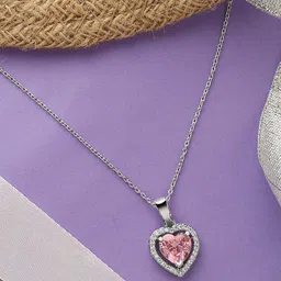 DressBerry Pink Brass Silver-Plated Necklace-image-41