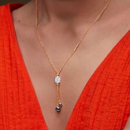 MINUTIAE Brass Gold-Plated Stones Studded Necklace-image-69