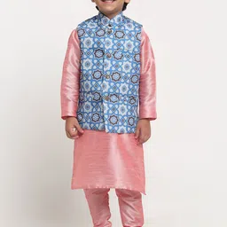 Benstoke Boys Pink Kurta with Pyjama-picture-29