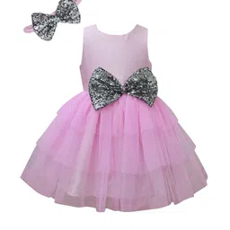 A T U N Pink Net Dress-picture-36