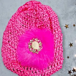 Proplady Unisex Kids Pink & Fuchsia Embroidered Beanie-image-7