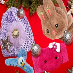 Proplady Girls Set of 4 Fur Hair Accessory Set-36