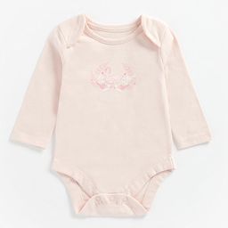 mothercare Girls Pink Floral Printed Pure Cotton Bodysuit-image-34