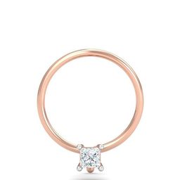 KUBERBOX Tiny Square 18KT Rose Gold Diamond Nose Pin-0.23gm-image-1