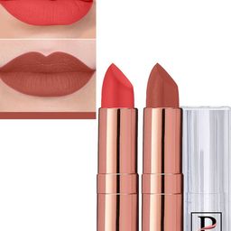 PERPAA Set Of 2 Antique Velvet Matte Lipstick With Jojoba Oil - Nude 62 & Light Orange 93-17