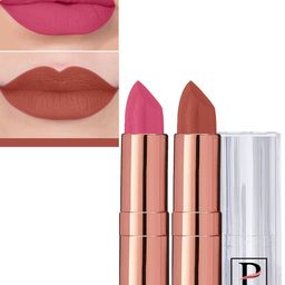 PERPAA Set Of 2 Antique Velvet Matte Lipstick With Jojoba Oil - Nude 62 & Pink 60-30