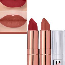 PERPAA Set Of 2 Antique Velvet Matte Lipstick With Jojoba Oil - Nude 62 & Rose Red 86-18