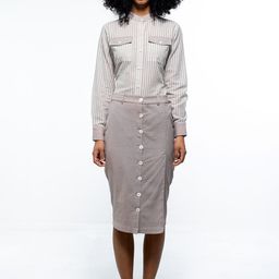 SOTBELLA Striped Pure Cotton Shirt With Skirt Co-Ords-image-60