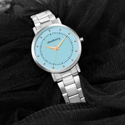 DressBerry Women Silver Toned Bracelet Style Straps Analogue Watch HOBDB-247-BL-27