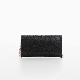 MANGO Croc Textured Purse with Detachable Sling Strap-image-7