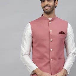 ESSAS club Men Pink Solid Nehru Jacket-46