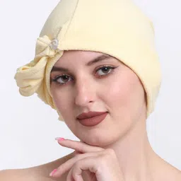 Creeva Luxury Yellow Pure Cotton 380GSM Anti Bacterial Hair Wrap Towel-32