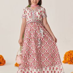 pspeaches Girls Printed Ready to Wear Lehenga & Blouse With Dupatta-picture-25
