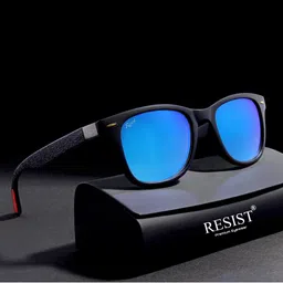 RESIST EYEWEAR Unisex Mirrored Lens & Black Wayfarer Sunglasses with UV Protected Lens-27