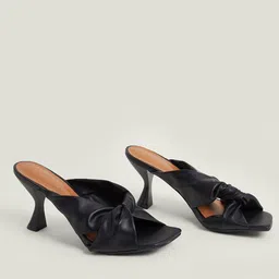 OASIS Knot Detail Slim Heel Mules-13