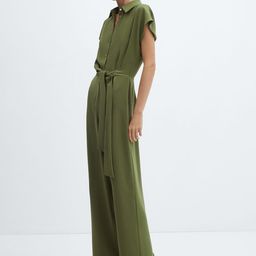 MANGO Shirt Collar Basic Jumpsuit-picture-34