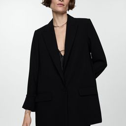 MANGO Tailored Longline Blazer With Shoulder Pads-picture-20