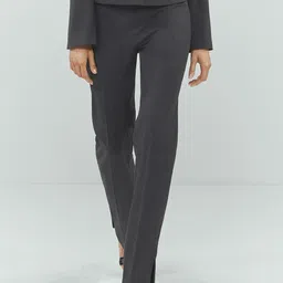 MANGO Heritage Women Regular Trousers With Hem Slits-image-70