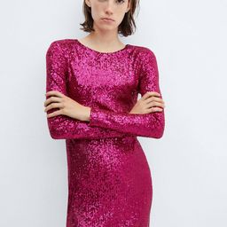 MANGO Shimmery Sheath Mini Dress-image-74