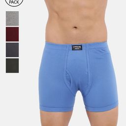 Dollar Bigboss Men Solid Pack of 5 Combed Cotton Plush-Backed Waistband Trunk-25