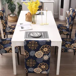 Dakshya Industries Blue 6 Pieces Printed Chair Covers-image-21