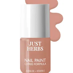 Just Herbs 12 Free Formula Long Lasting Nail Paint With Jojoba Oil -11ml-Chai Latte 38-image-23