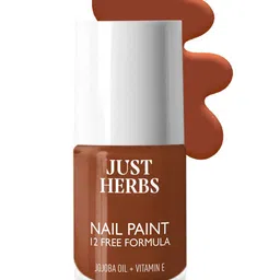 Just Herbs 12 Free Formula Long Lasting Nail Paint With Jojoba Oil -11ml- Coffee Desire 12-47