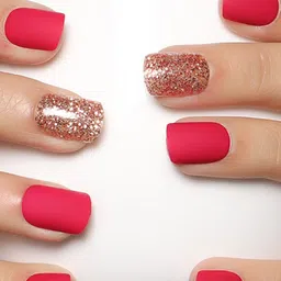 LICK 30 Pcs Matte Glitter Fake nails-Artificial Nails-Press On Nails - Pink-37