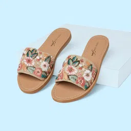 Forever Glam by Pantaloons Embroidered Open Toe Flats-11