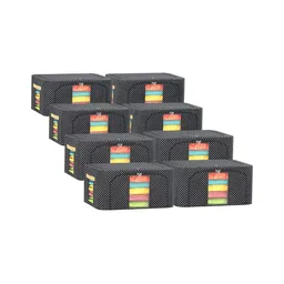 Kuber Industries Black & White 8 Pieces Printed Regular Drawer Organiser-19