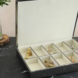 THE HOME CO. Silver Toned & White Textured Jewellery Organiser-image-19