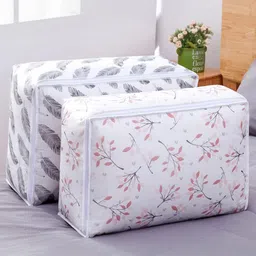 HOUSE OF QUIRK Grey & White Set Of 2 Printed Oversized Organisers-2