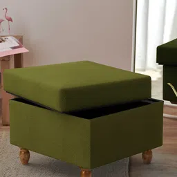 Chumbak Green Printed Rectangle Ottomans-9