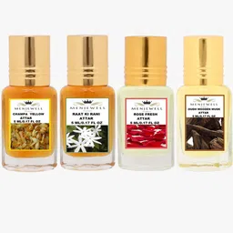 Menjewell Pack of 3 Attar (Champa Yellow,Raat Ki Rani,Rose Fresh,Oudh Wooden Musk)-24