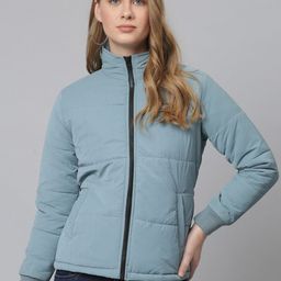 Campus Sutra Windcheater High Neck Longline Puffer Jacket-picture-34