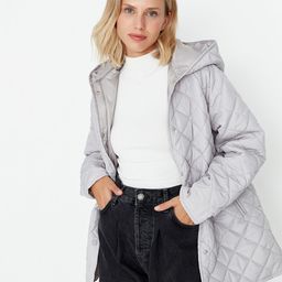 Trendyol Quilted Single-Breasted Hooded Overcoat-image-7