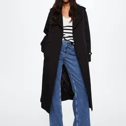 MANGO Women Black Solid Longline Overcoat-image-99